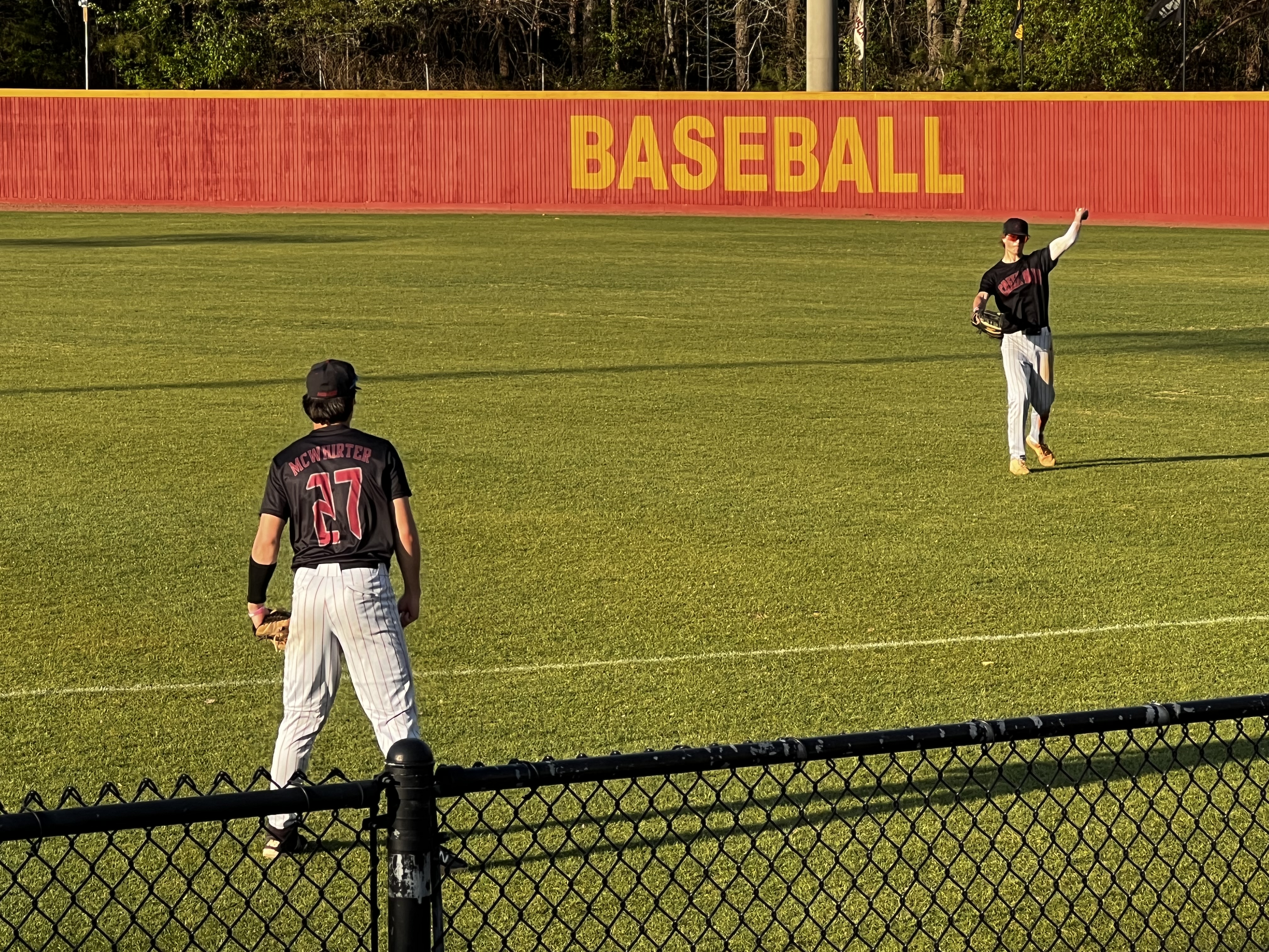 Baseball field at dusk